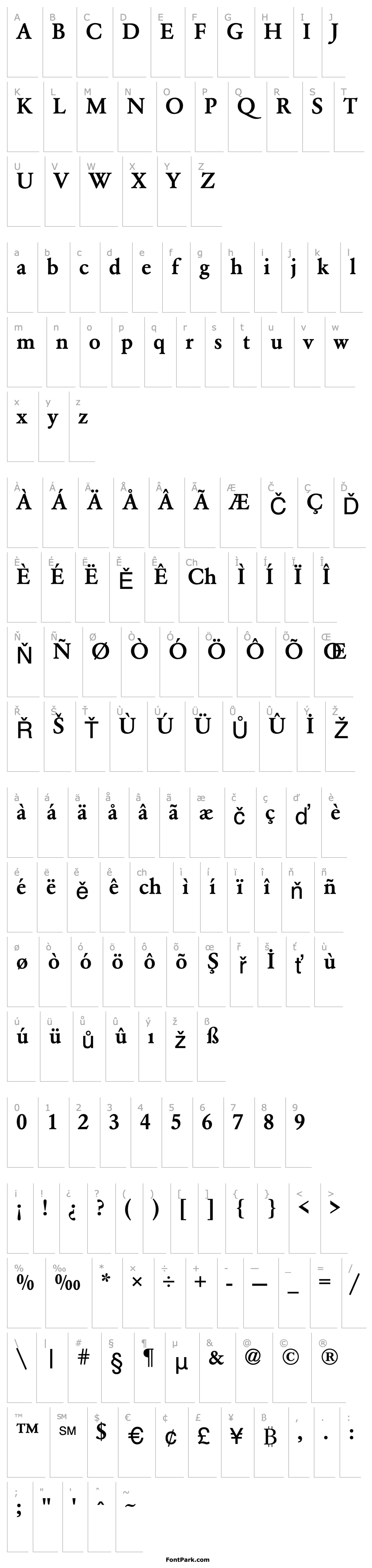 Přehled Garamond Medium