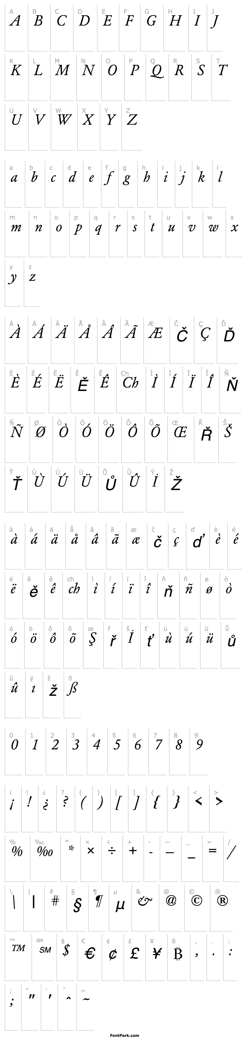 Overview Garamond Normal-Italic