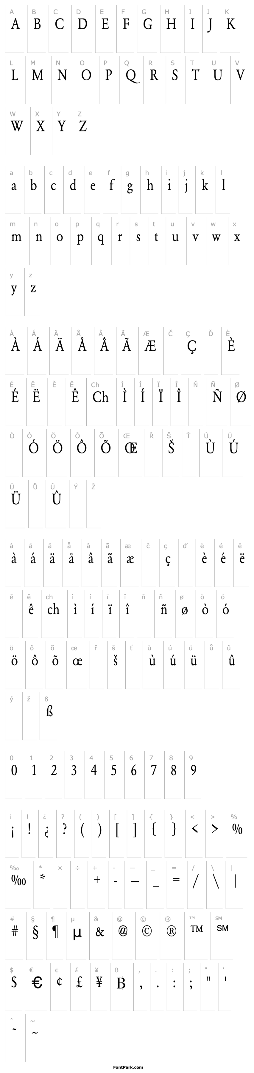 Přehled Garamond-Normal Thin