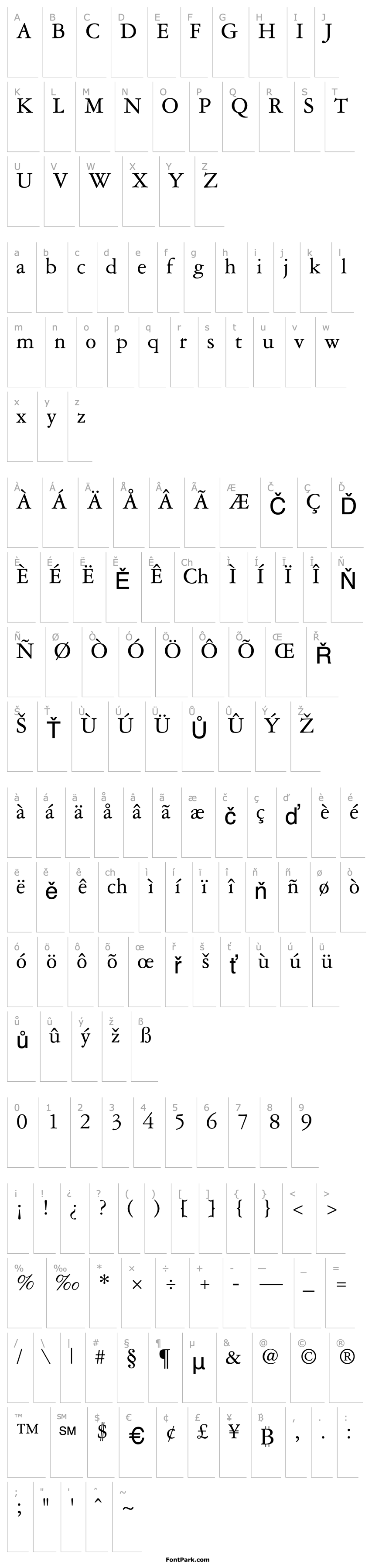 Přehled Garamond Reprise SSi