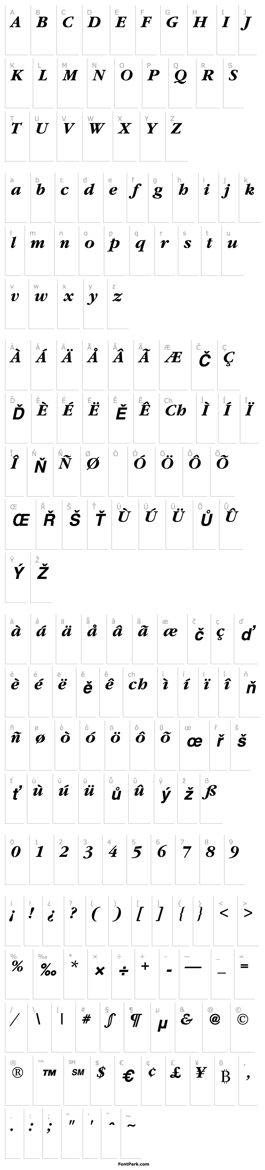 Overview Garamond Semi Expanded SSi Bold Semi Expanded Italic