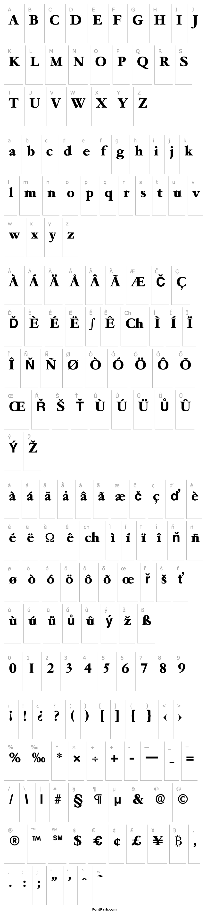 Přehled Garamond-Serial-ExtraBold-Regular