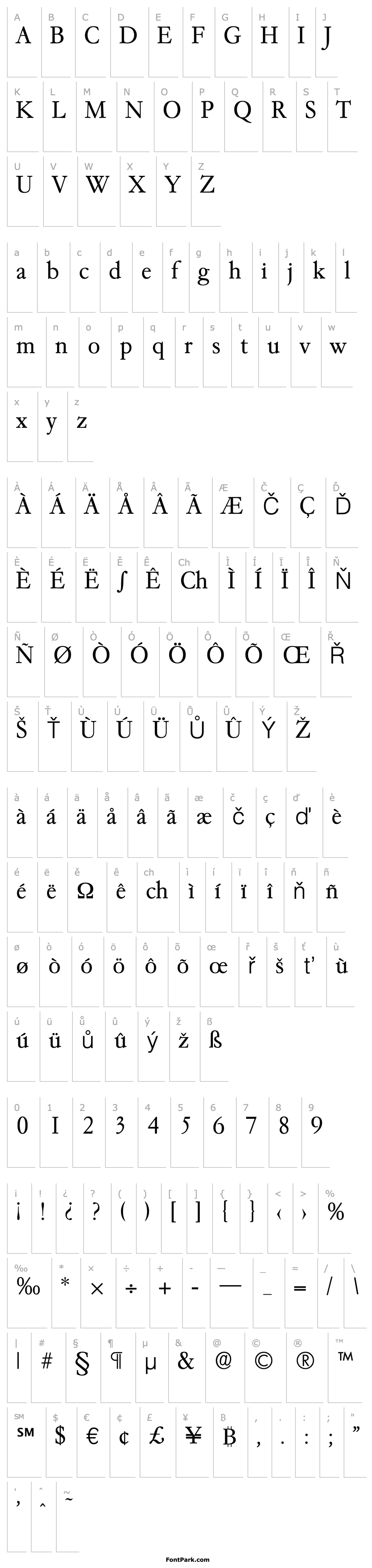 Overview Garamond-Serial-Light-Regular