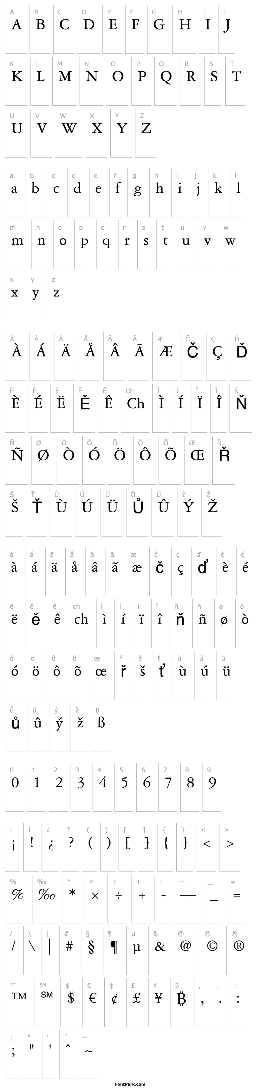 Přehled Garamond Three LT