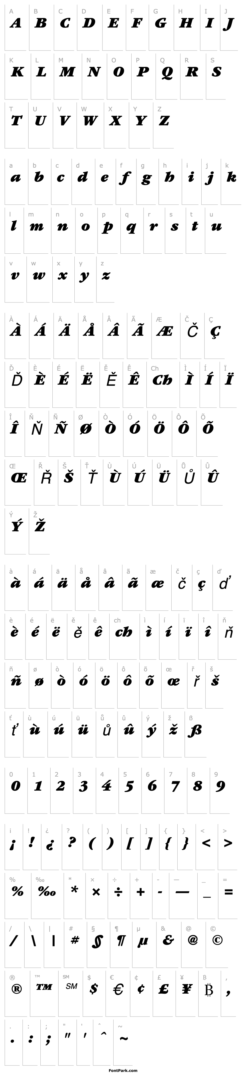 Přehled Garamond UltraItalic