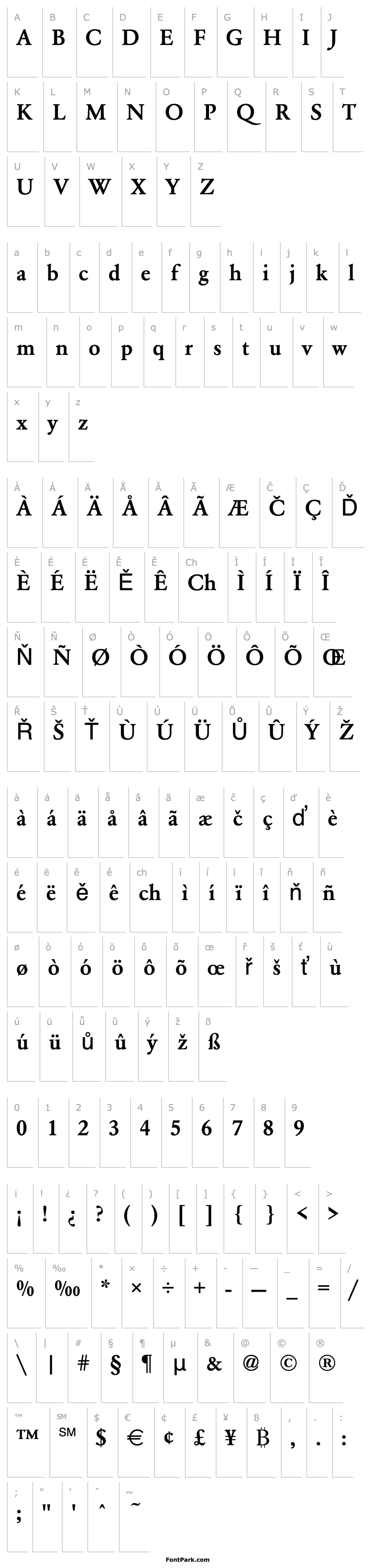 Přehled Garamond00 Becker