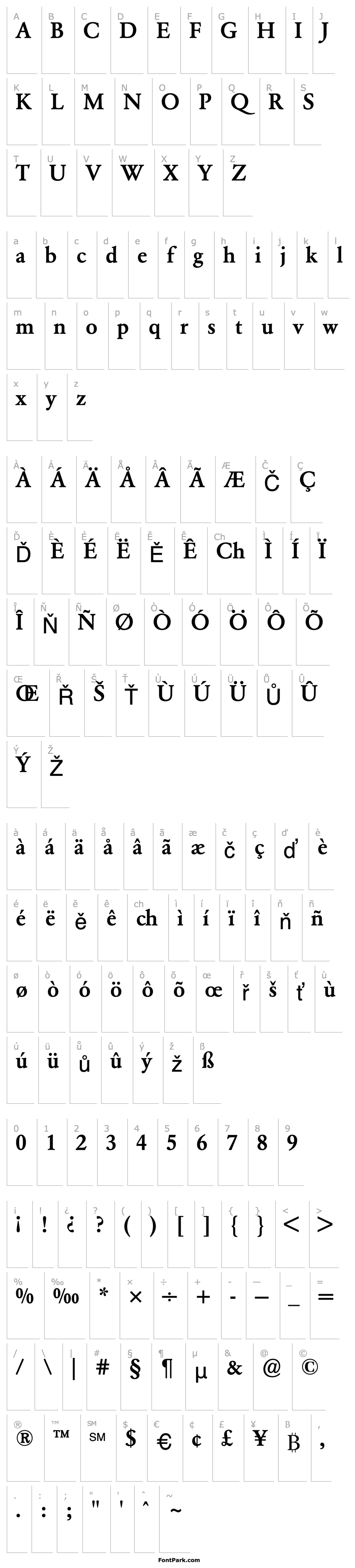 Přehled GaramondBE-Medium