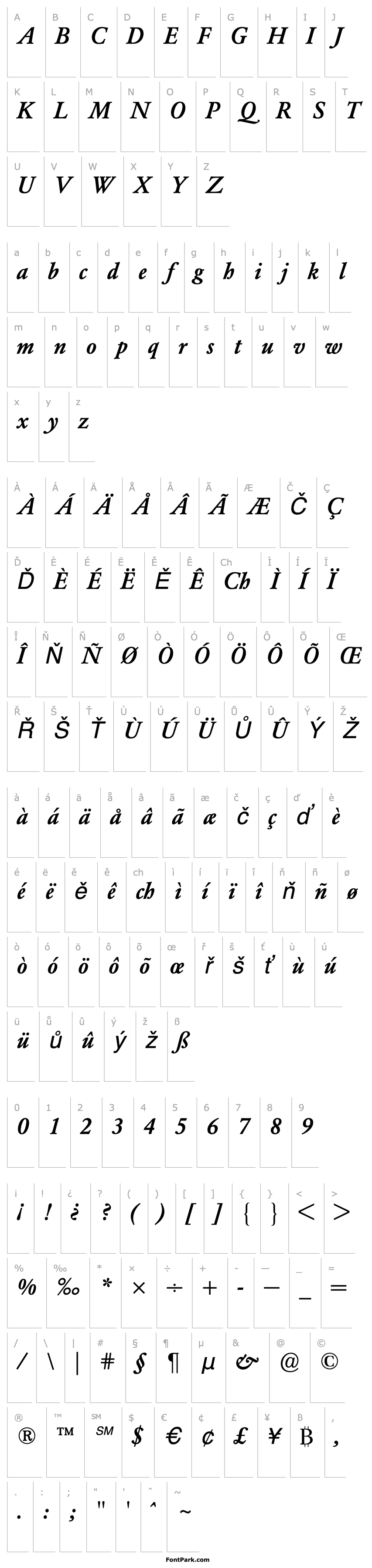 Overview GaramondBQ-MediumItalic