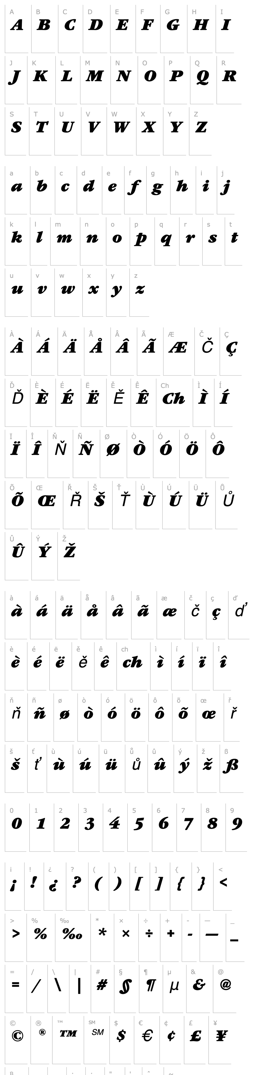 Overview GaramondEF-UltraItalic