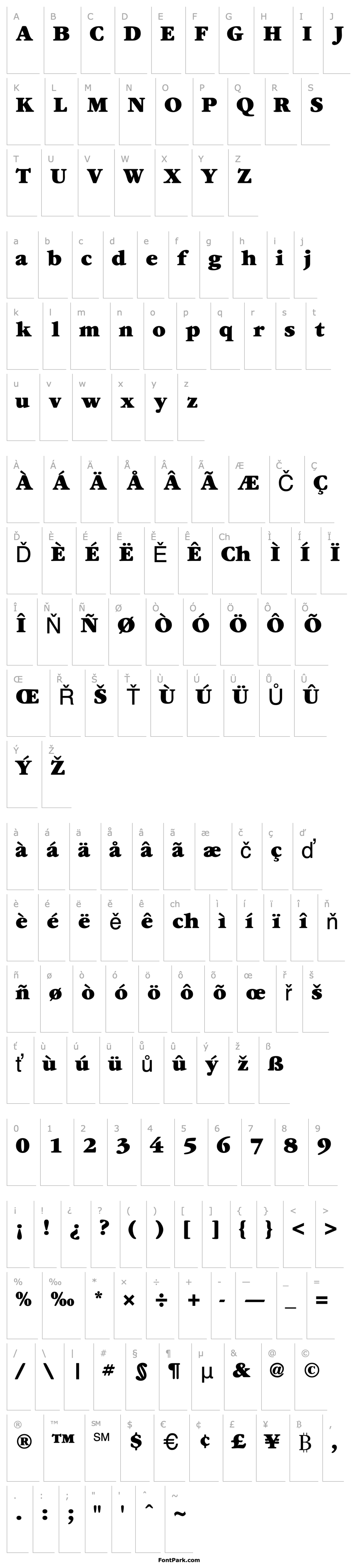 Přehled GaramondExBlackSSK