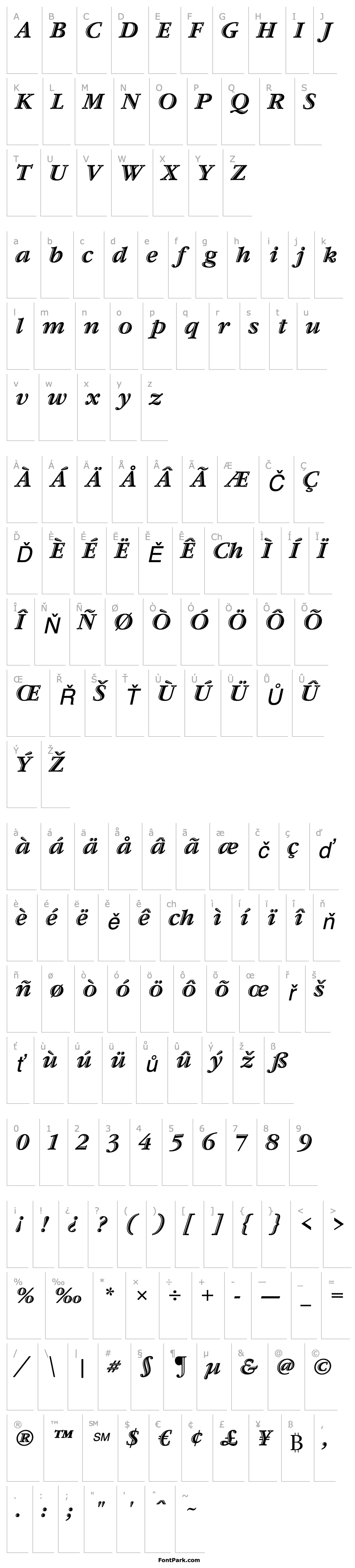 Overview GaramondHandtooledITCStd-Italic