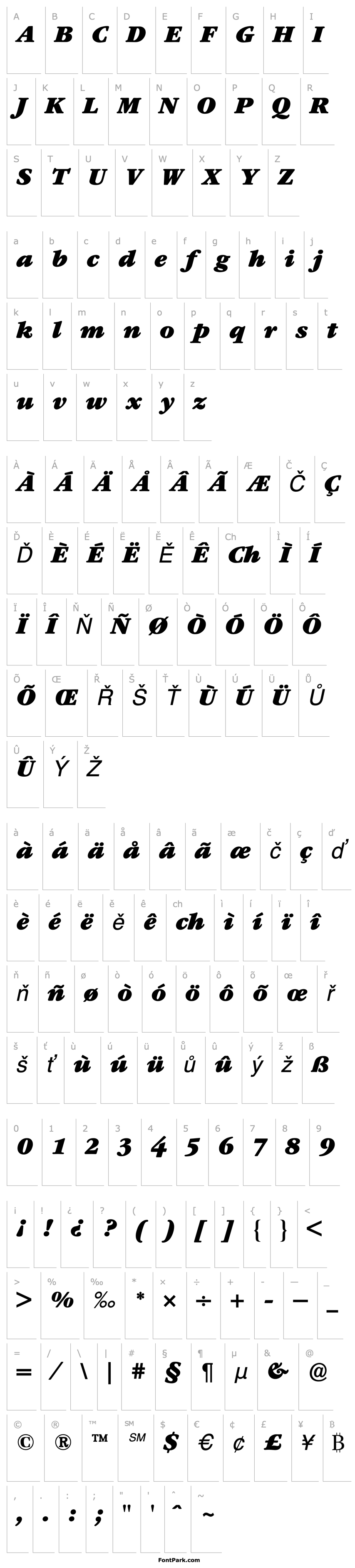 Overview GaramondITCBQ-UltraItalic