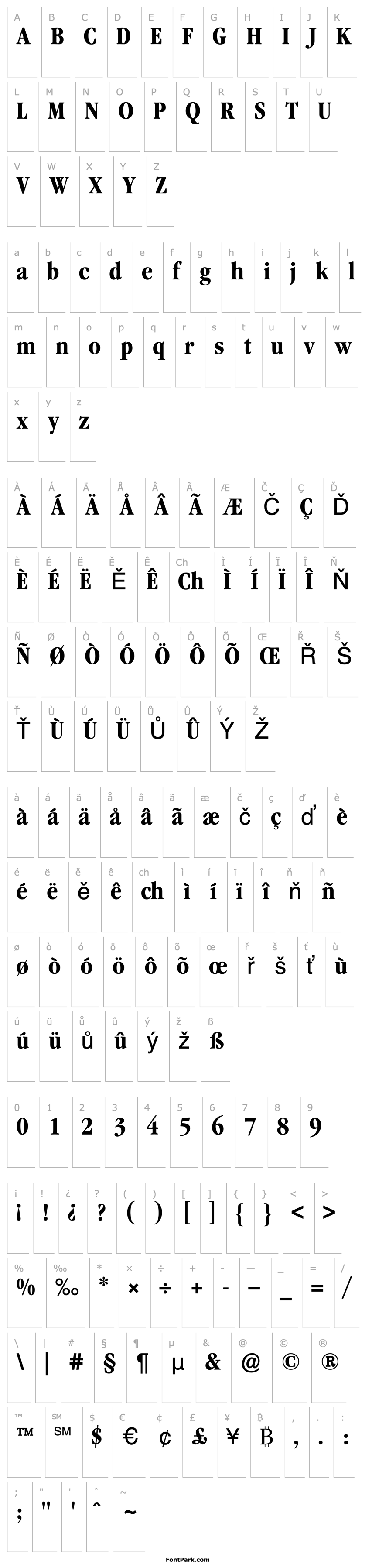 Overview GaramondITCCondensedBQ-Bold