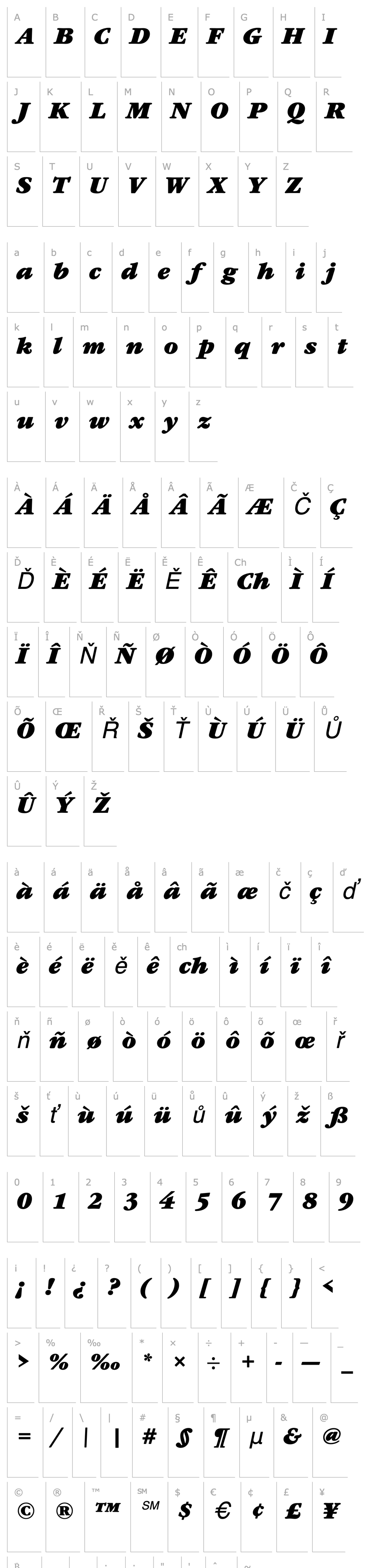 Overview GaramondItcT-UltraItalic