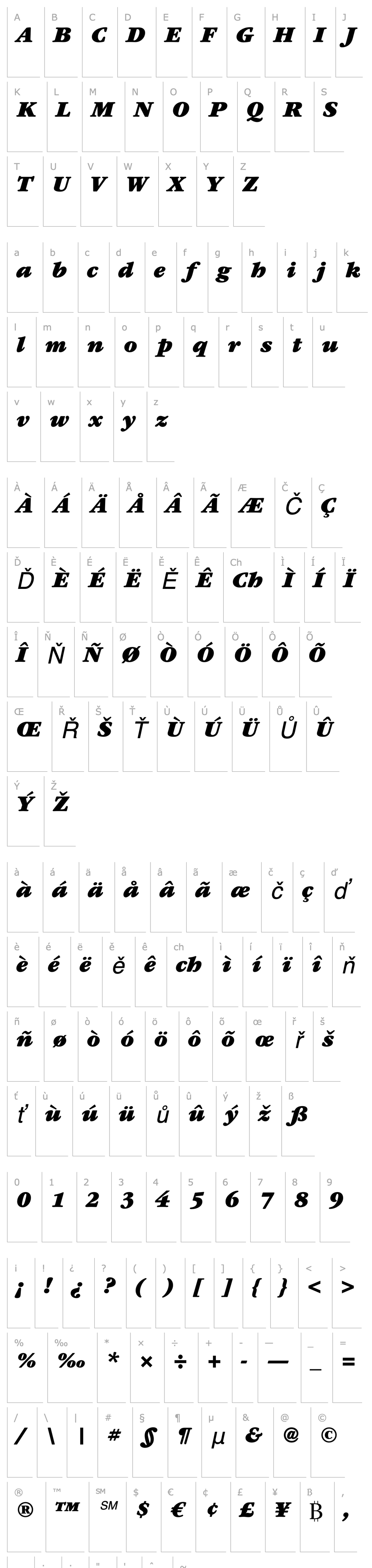 Přehled GaramondLT-UltraItalic