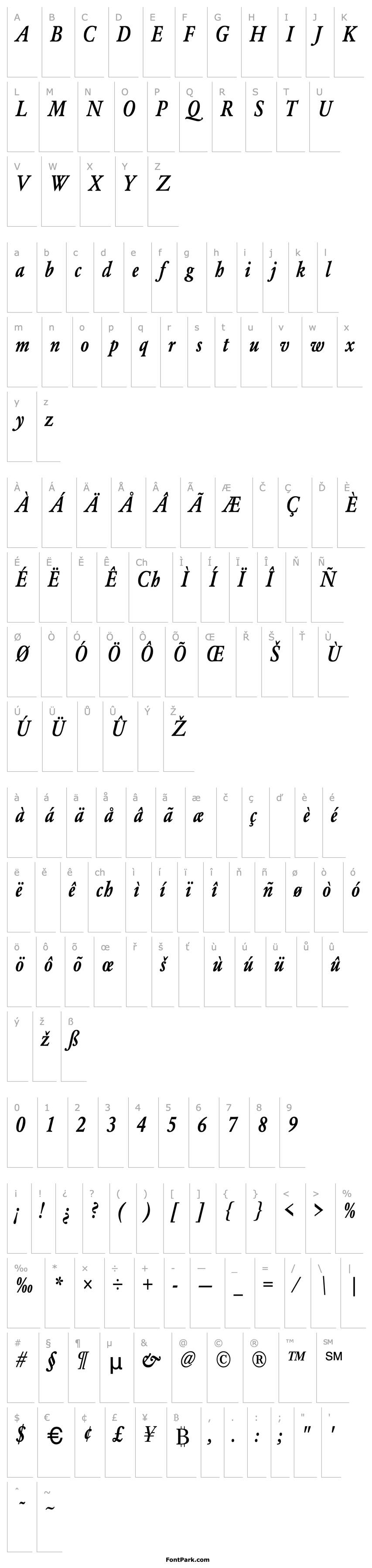 Overview GaramondMediumCnd-Normal-Italic