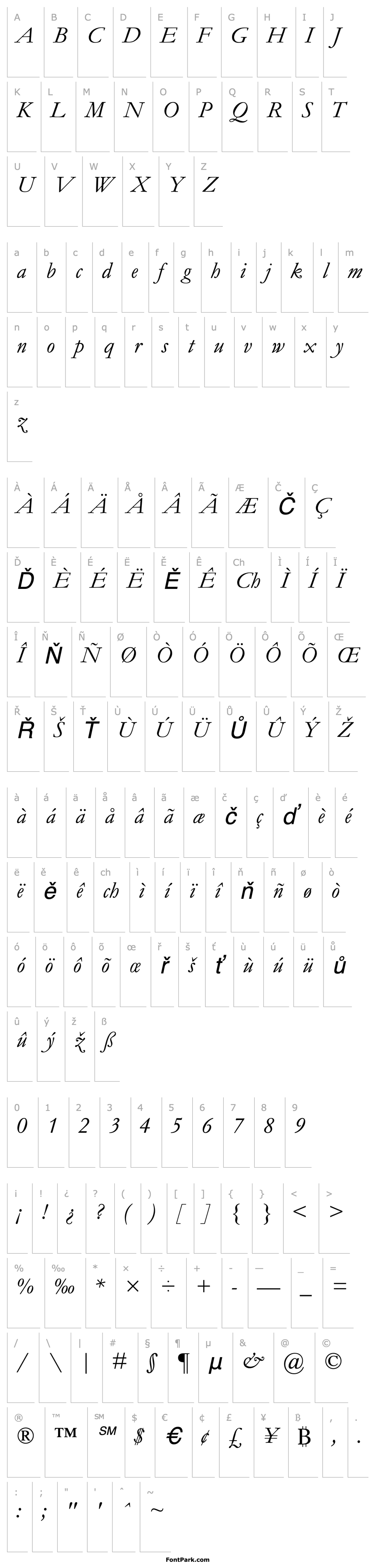 Overview GaramondMT-Italic