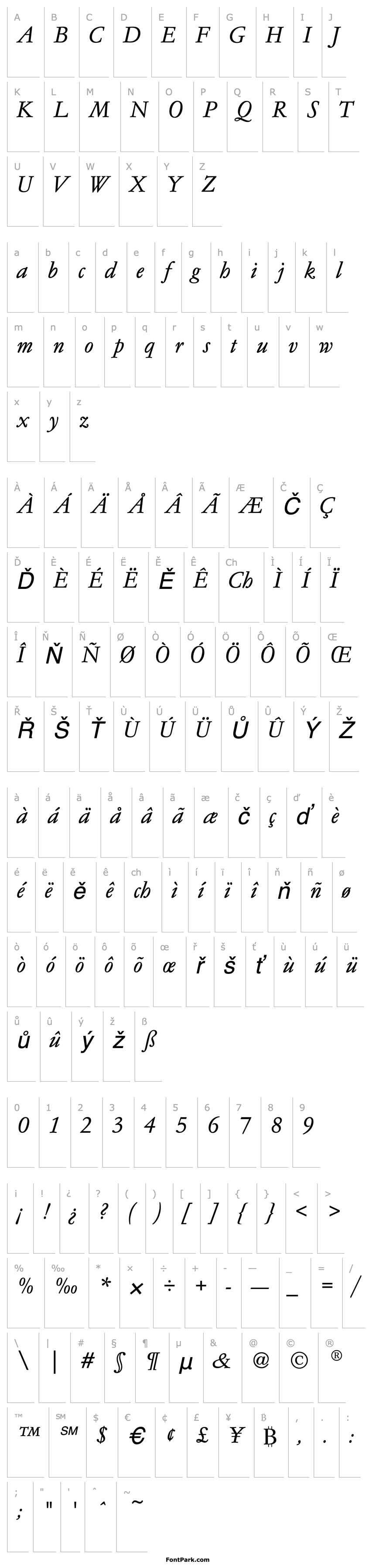 Overview GaramondNo5EF-LightItalic