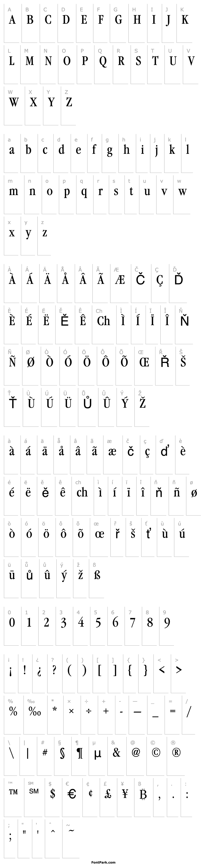 Overview GaramondNovaCond Regular