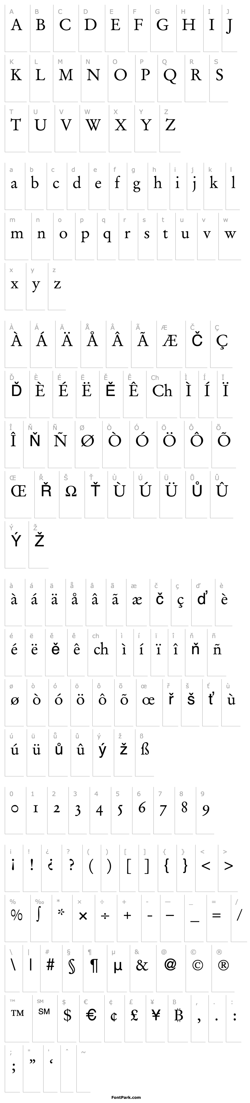 Přehled GaramondOriginalOsf-Regular