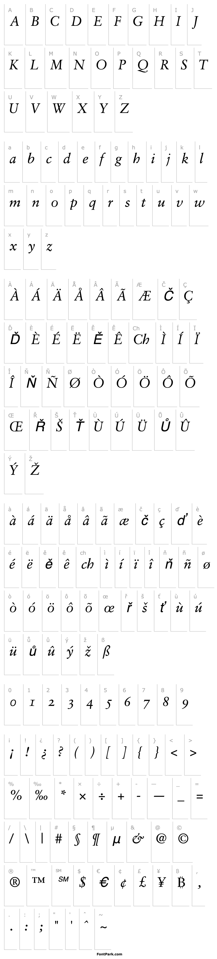 Overview GaramondRetrospectiveOSSSK Italic