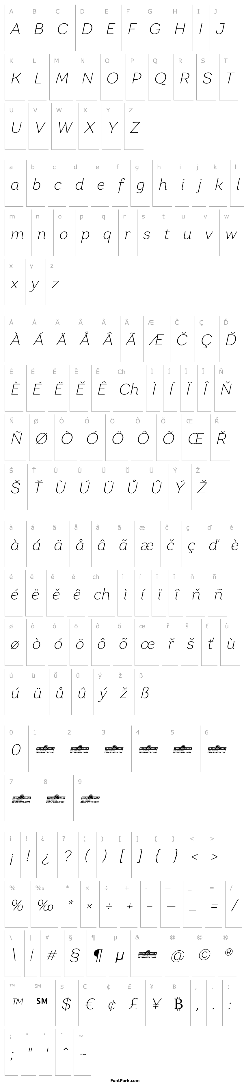 Overview Garbata Trial Extralight Italic