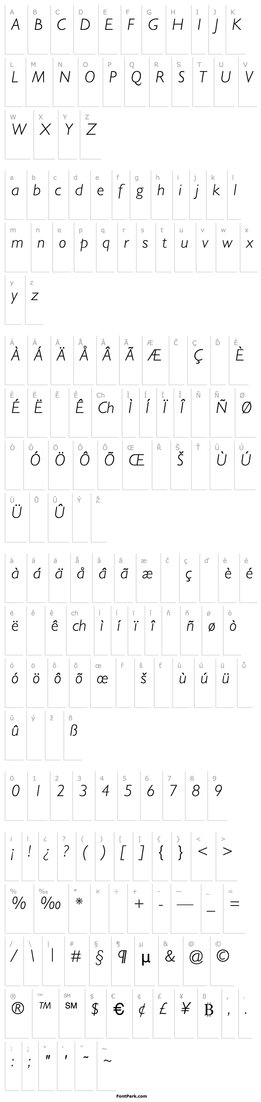 Overview GarrisonSans-LightItalic