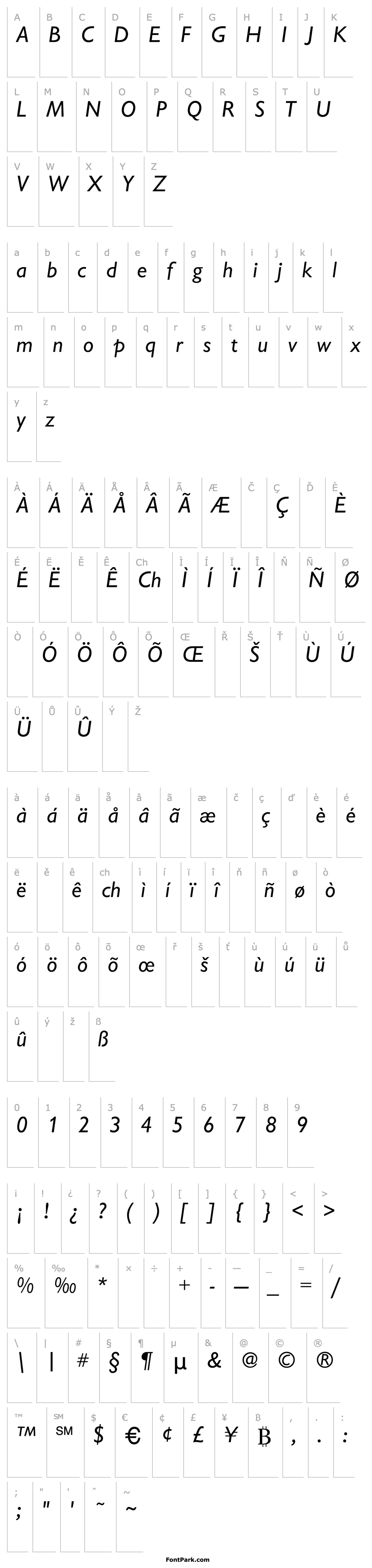 Přehled GarrisonSans-RegItalic