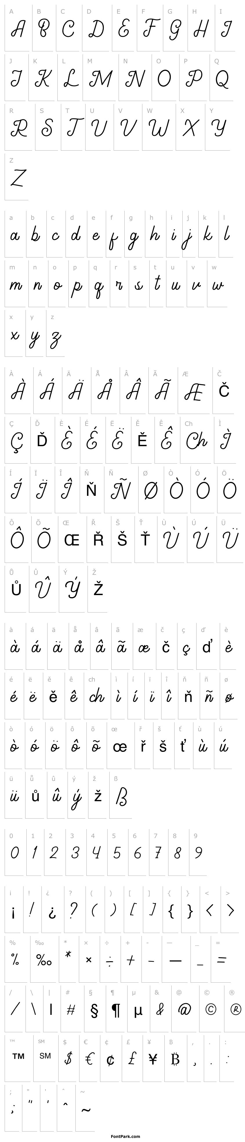 Přehled Gathenbury Typeface