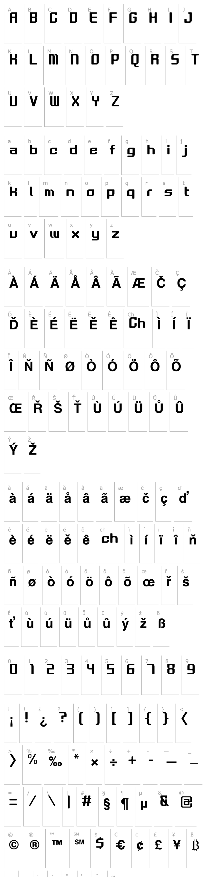 Overview GAU_font_modern SemiRound