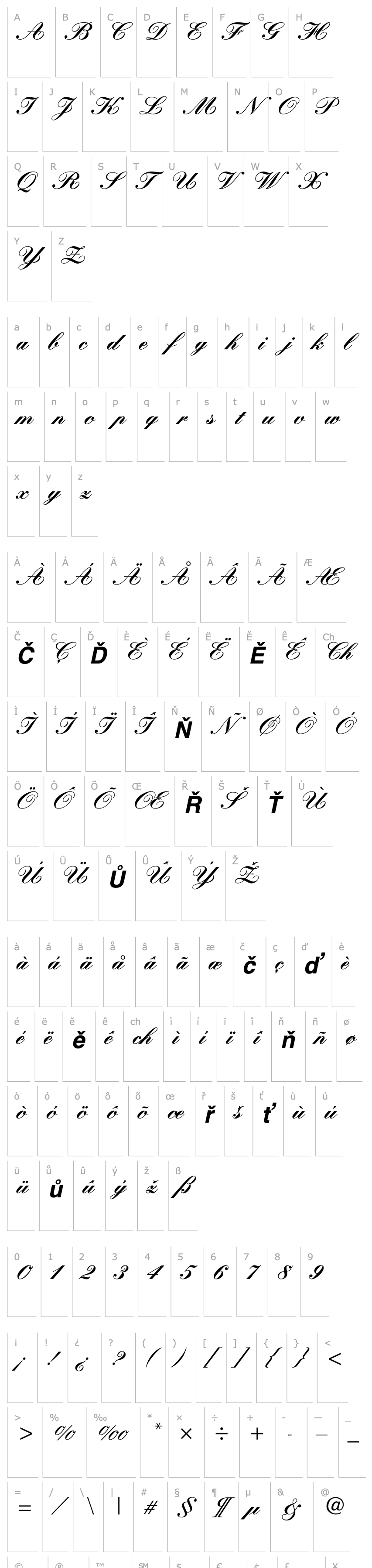 Overview GE Quintet Script Bold