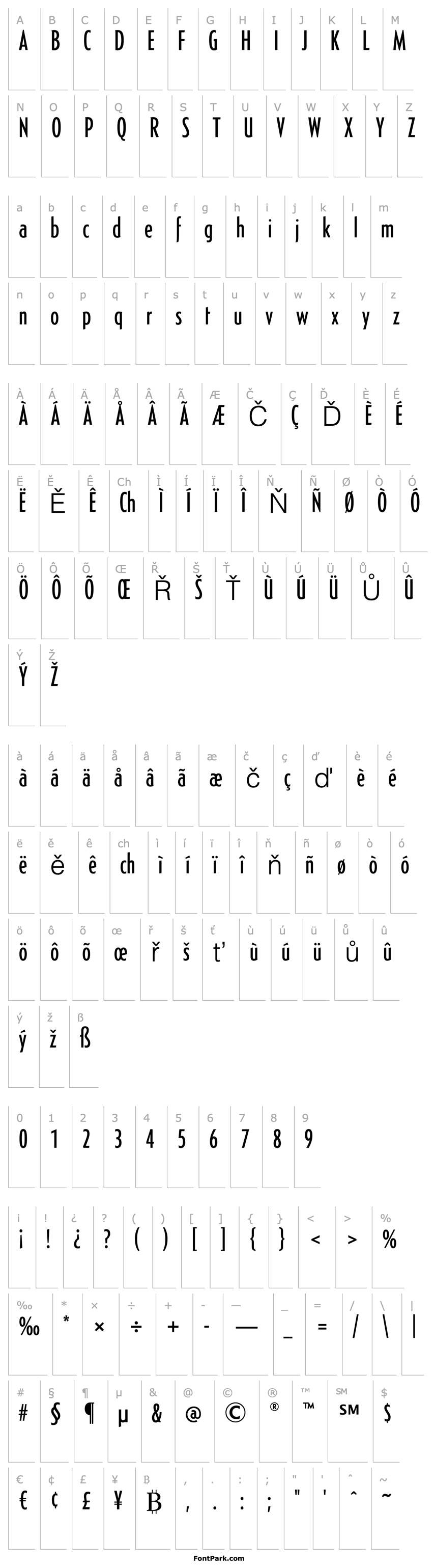 Přehled GenericaCondensedStd-Lt