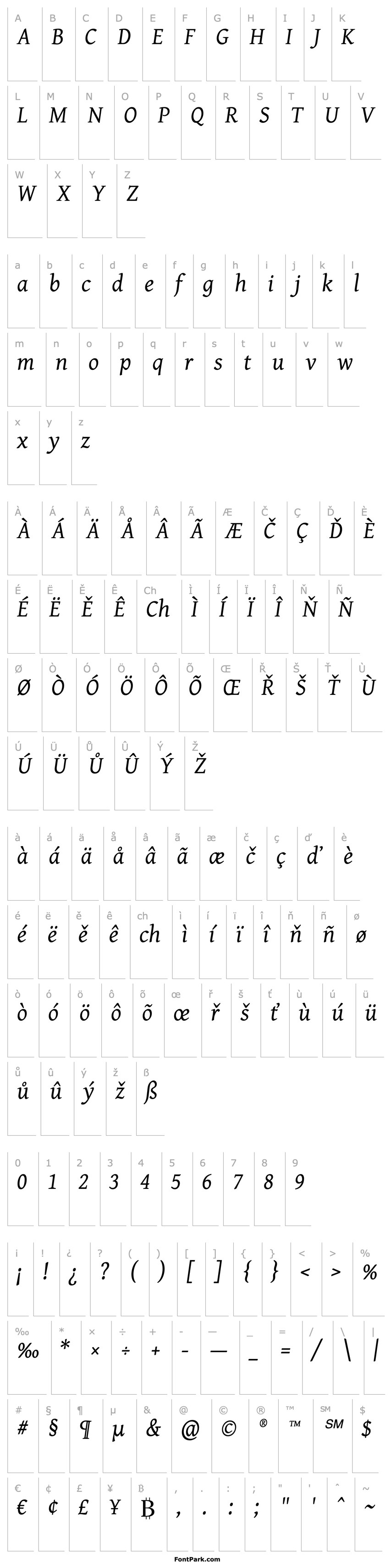 Overview Gentium Italic