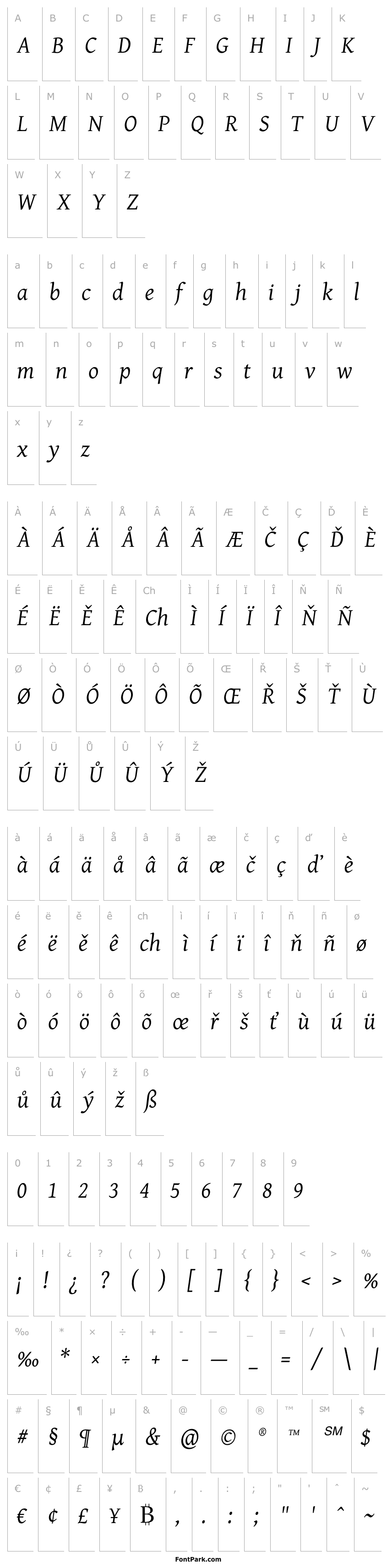 Přehled GentiumAlt Italic