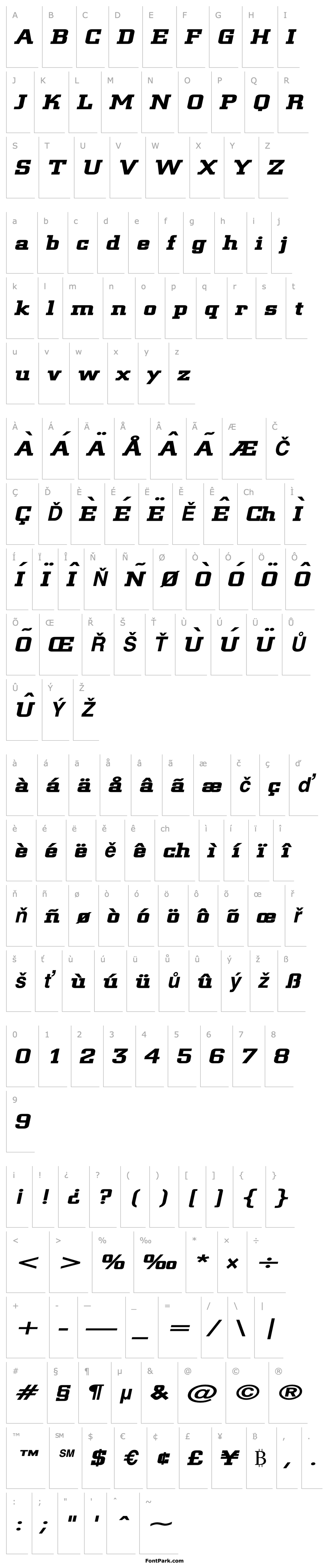 Overview Geo 957 Extended Bold Italic