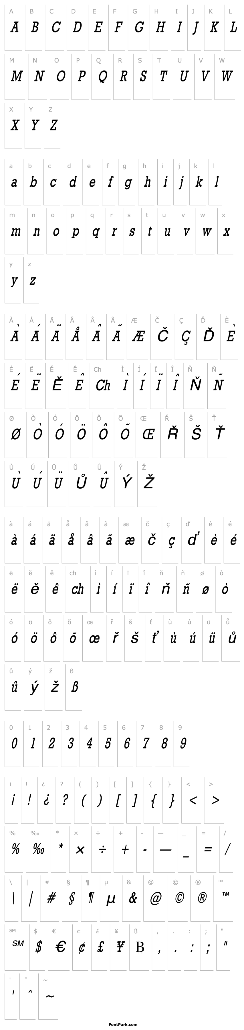 Přehled Geo 986 Thin Italic