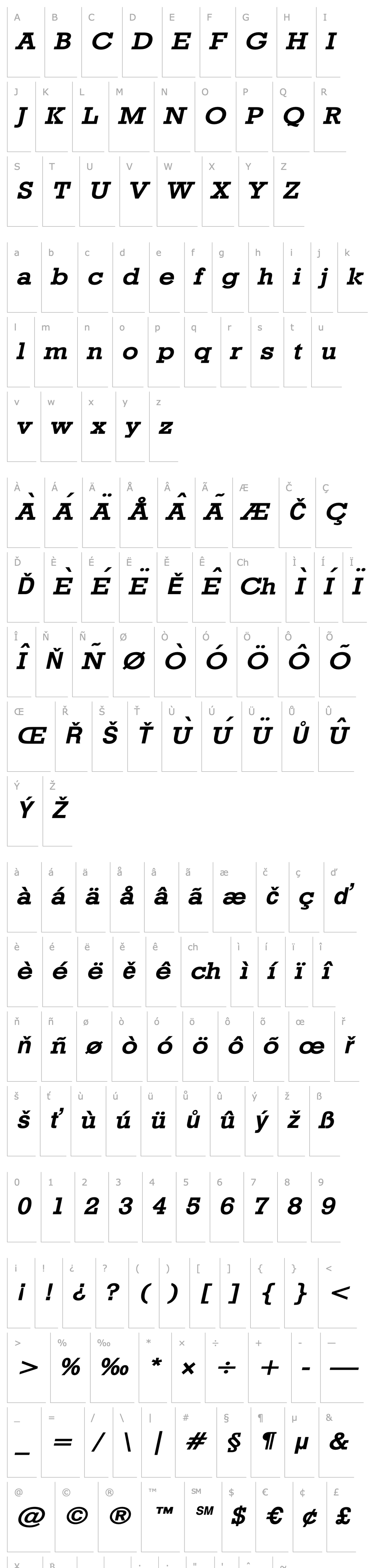 Přehled Geo 986 Wide Bold Italic