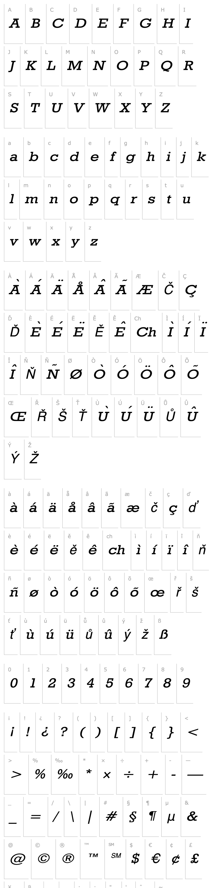 Přehled Geo 986 Wide Italic