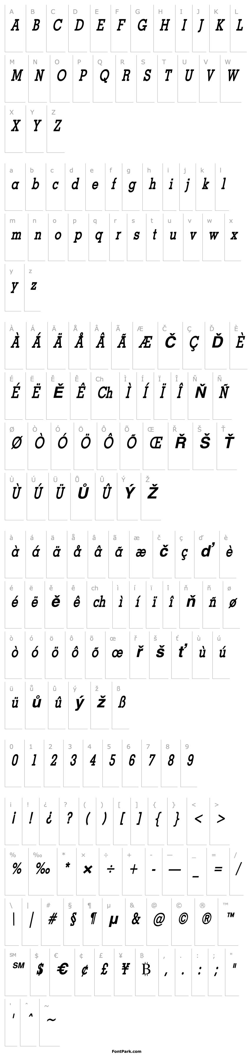 Přehled Geo Thin Bold Italic