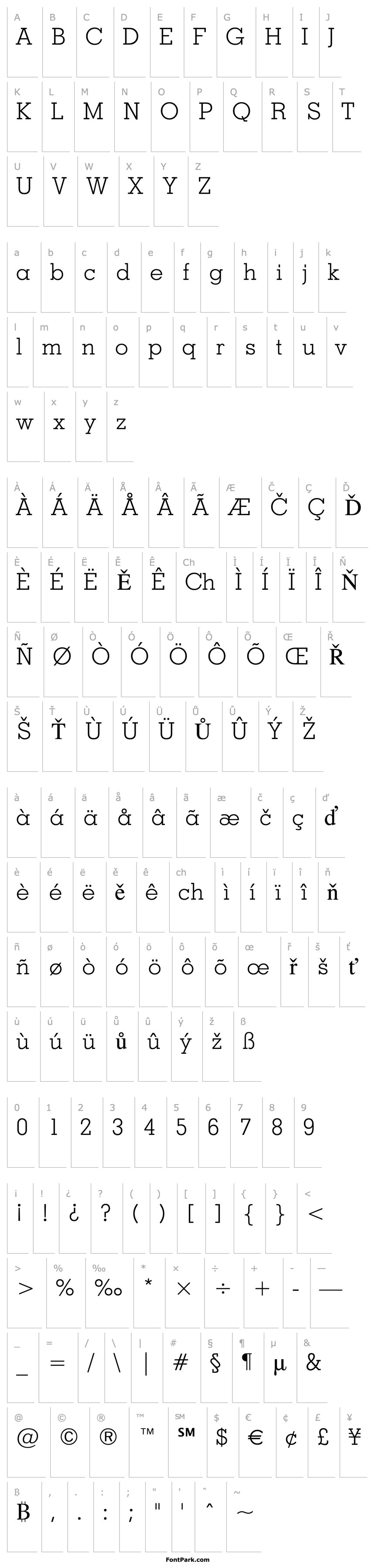 Přehled Geometric Slabserif 703 Light BT