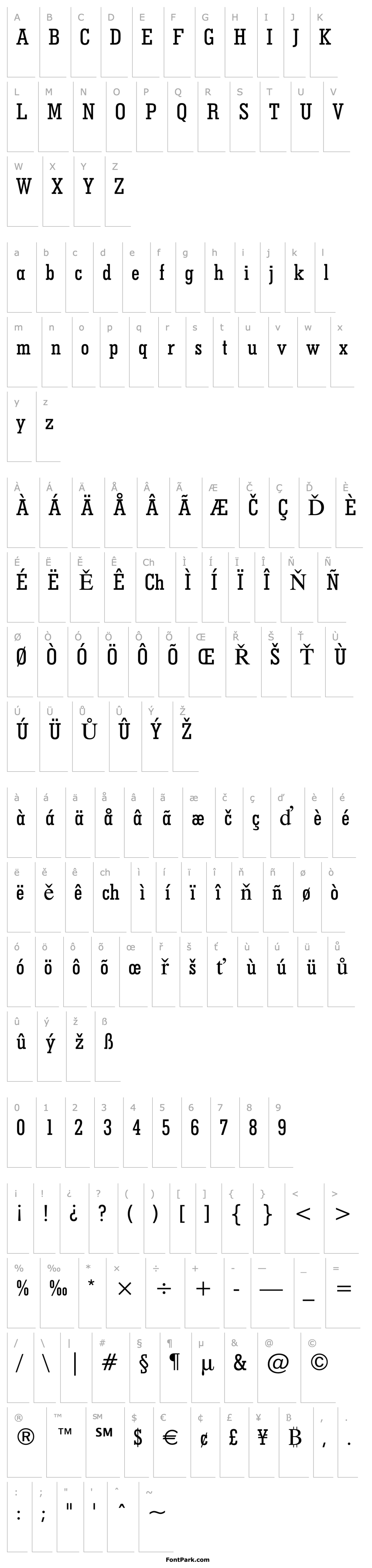 Overview Geometric Slabserif 703 Medium Condensed BT