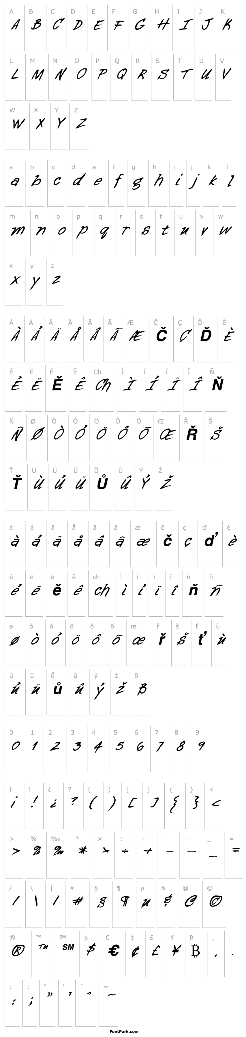 Přehled GeorgesHand Bold Italic