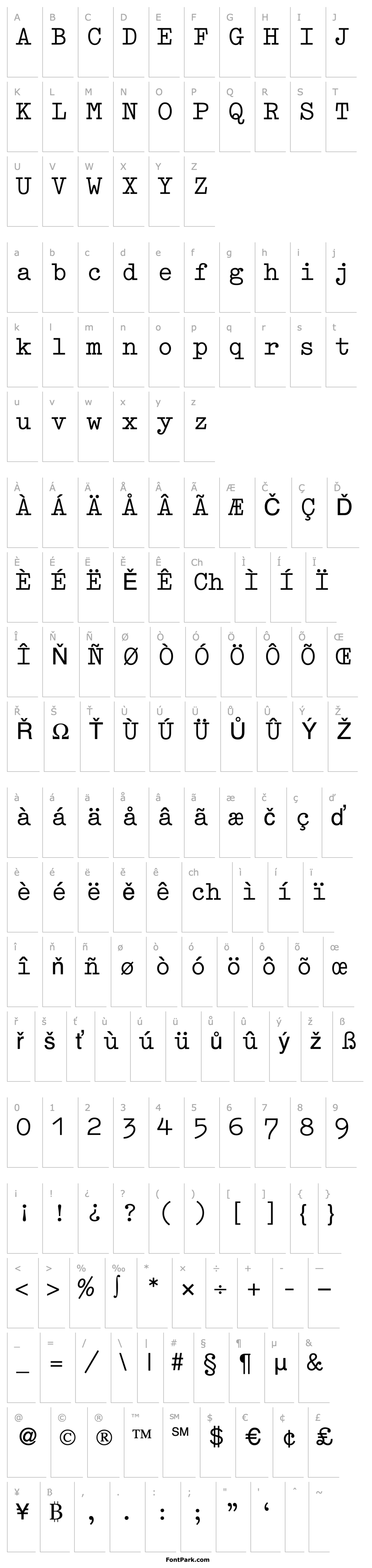 Overview GermanTypewriter-Regular