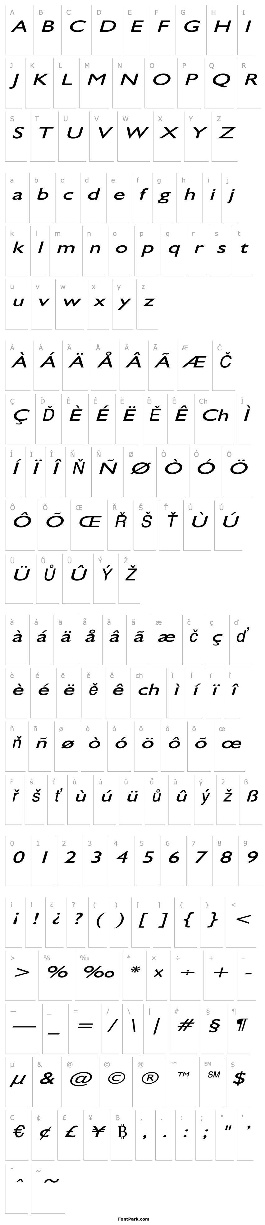 Přehled GibraltarExtended Italic