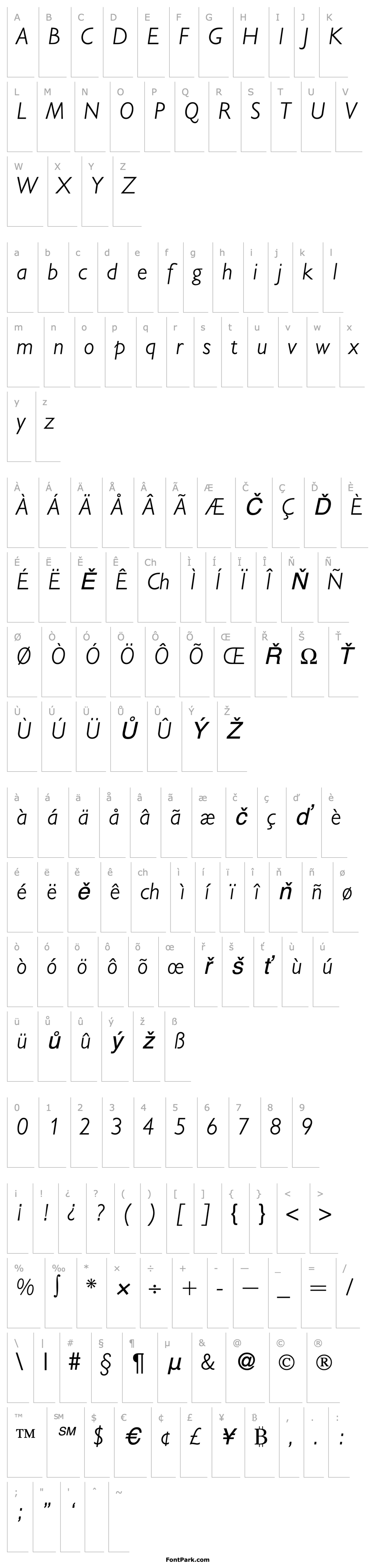 Overview GibsonLight-RegularItalic