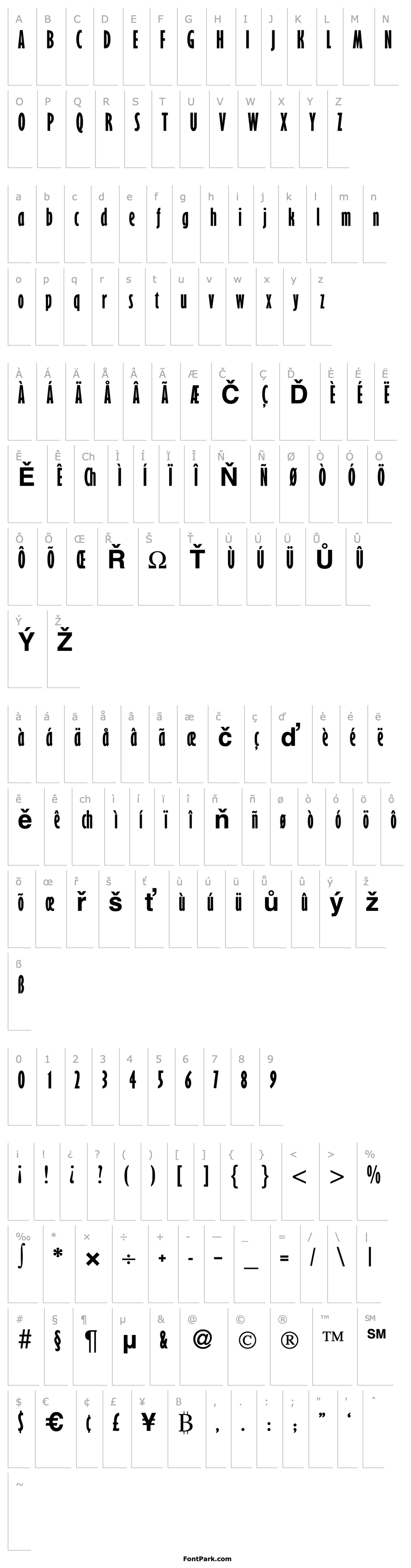 Přehled GibsonNarrow-Bold DB