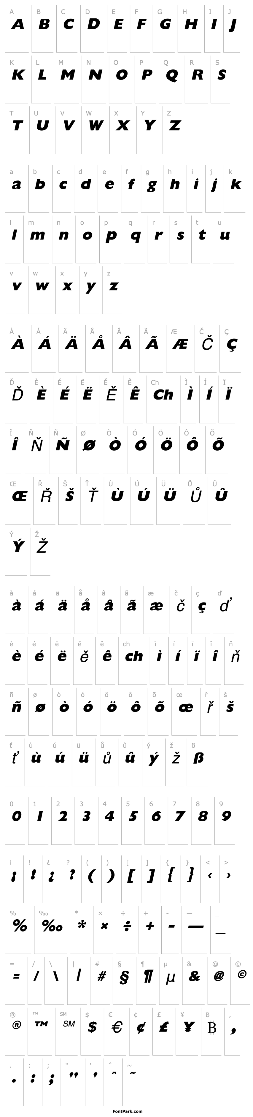 Přehled GiliganExtrabold Italic