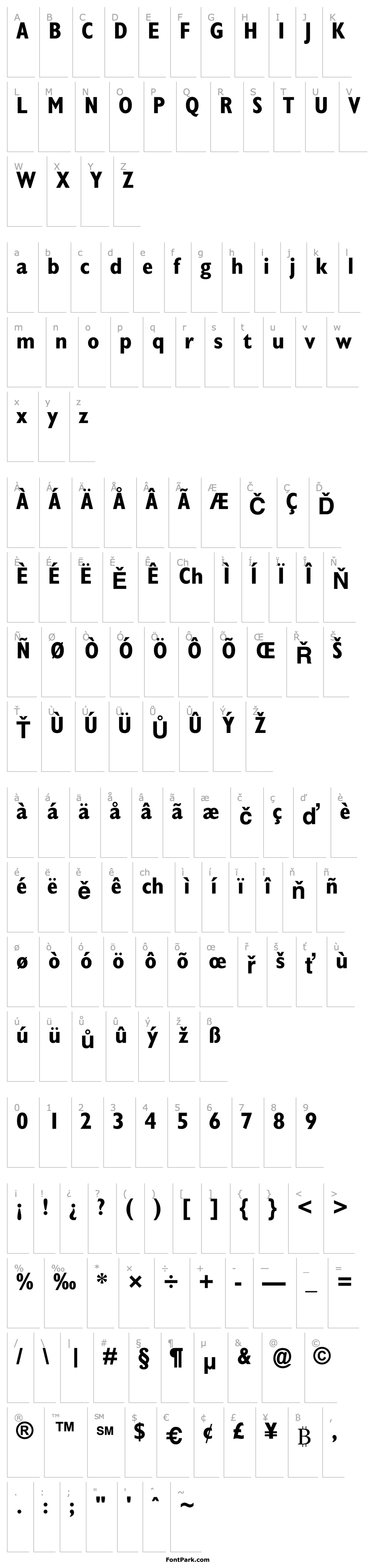 Overview Gill Condensed SSi Bold Condensed