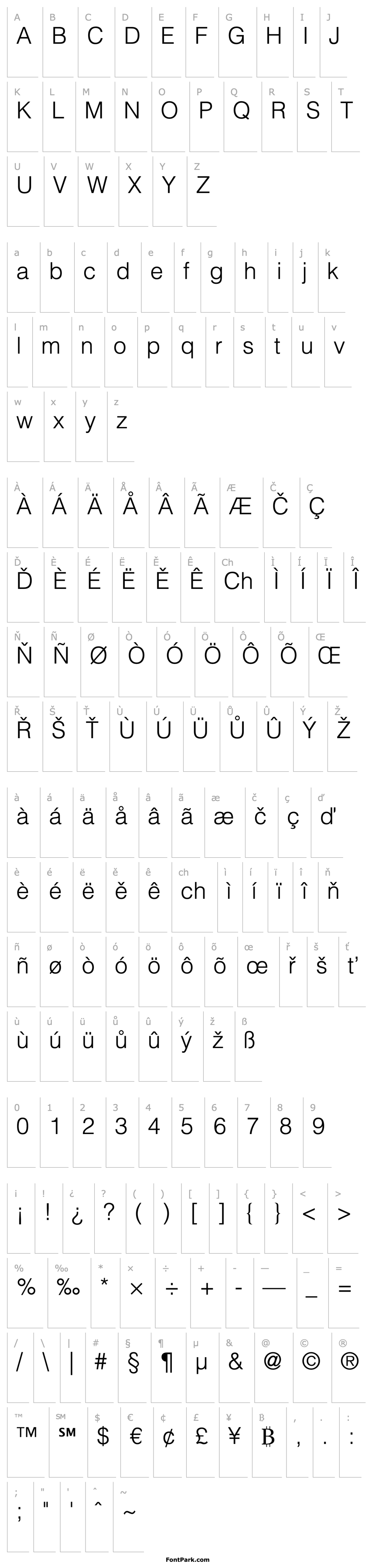 Overview Gill Sans Euro MT Light