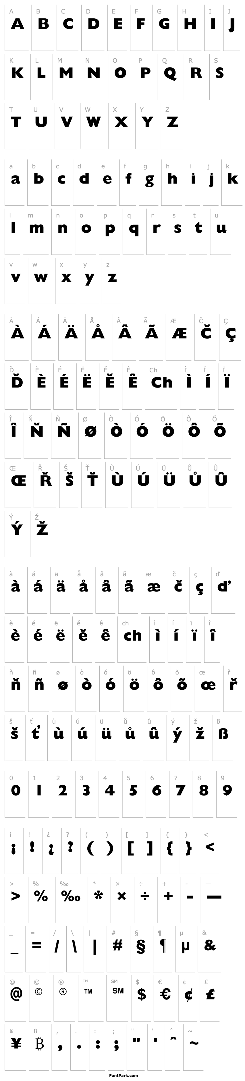 Přehled Gill Sans Extra Bold